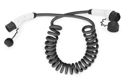 Kabel DIGITUS spiralny do ładowania pojazdów elektrycznych EV/PHEV, Typ2-Typ2, jednofazowy 230V, 32A, 7.4kW, 7,5m Kabel DIGITUS spiralny do ładowania pojazdów elektrycznych EV/PHEV, Typ2-Typ2, jednofazowy 230V, 32A, 7.4kW, 7,5m