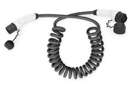 Kabel DIGITUS spiralny do ładowania pojazdów elektrycznych EV/PHEV, Typ2-Typ2, trójfazowy 400V, 16A, 11kW, 5m
