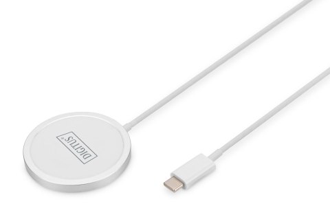 Ładowarka bezprzewodowa DIGITUS indukcyjna 15W MagSafe 1m USB-C biała Ładowarka bezprzewodowa DIGITUS indukcyjna 15W MagSafe 1m USB-C biała