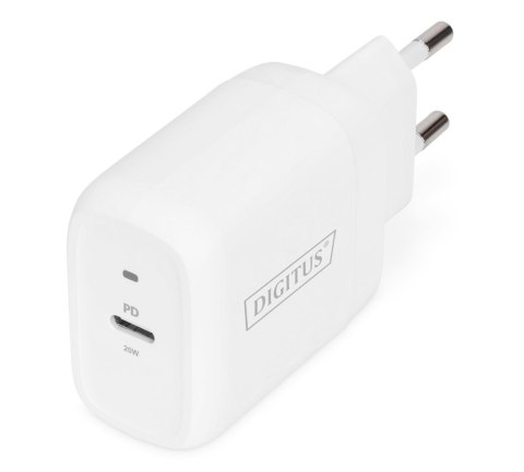Ładowarka sieciowa DIGITUS zasilacz 1x USB-C PD 3.0 max. 20W LED biała Ładowarka sieciowa DIGITUS zasilacz 1x USB-C PD 3.0 max. 20W LED biała