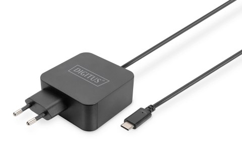 Ładowarka sieciowa DIGITUS zasilacz 1x USB-C PD 3.0 max. 65W zintegrowany kabel 1,2m czarna Ładowarka sieciowa DIGITUS zasilacz 1x USB-C PD 3.0 max. 65W zintegrowany kabel 1,2m czarna