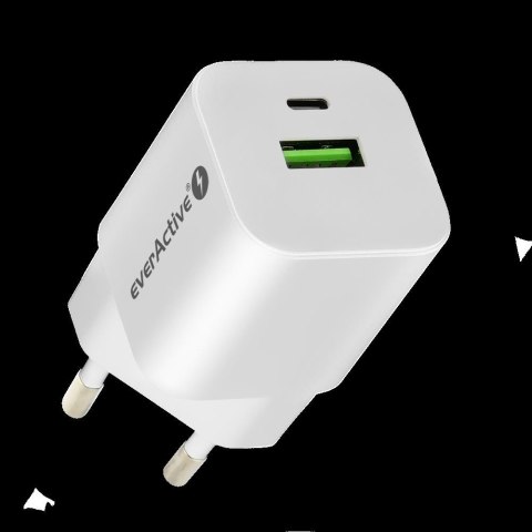 Ładowarka sieciowa everActive GaN SC-390Q z gniazdem USB QC3.0 oraz USB-C PD PPS 30W Ładowarka sieciowa everActive GaN SC-390Q z gniazdem USB QC3.0 oraz USB-C PD PPS 30W