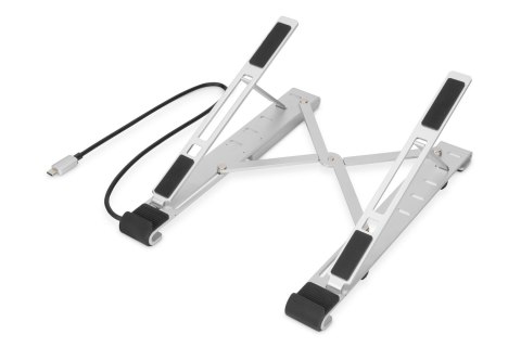 Podstawka przenośna DIGITUS ze zintegrowanym koncetratorem USB-C na laptop 10" i 17" 5 kątów regulacji Podstawka przenośna DIGITUS ze zintegrowanym koncetratorem USB-C na laptop 10" i 17" 5 kątów regulacji