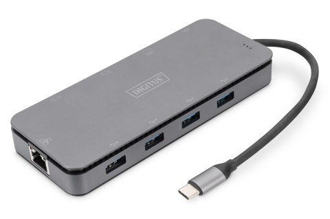 Stacja dokująca DIGITUS USB Typ C 11-portów z możliowścią instalacji M.2 SSD, 4K 30Hz, PD 3.0, RJ45 Stacja dokująca DIGITUS USB Typ C 11-portów z możliowścią instalacji M.2 SSD, 4K 30Hz, PD 3.0, RJ45