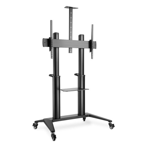 Stojak mobilny pojedynczy DIGITUS z półką i uchwytem na kamerę 1xLCD max. 120" max. 140kg Stojak mobilny pojedynczy DIGITUS z półką i uchwytem na kamerę 1xLCD max. 120" max. 140kg