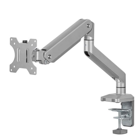 Uchwyt do monitora Ergo Office ER-447 aluminiowy, ze sprężyną gazową, podwójne ramię, VESA 75x75/100x100, 17"-32" 10 kg srebrny Uchwyt do monitora Ergo Office ER-447 aluminiowy, ze sprężyną gazową, podwójne ramię, VESA 75x75/100x100, 17"-32" 10 kg srebrny