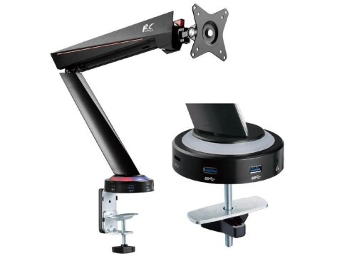 Uchwyt biurkowy do monitora NanoRS RS886 gamingowy 17-32" 8kg vesa 75x75 oraz 100x100 podwójne ramię Uchwyt biurkowy do monitora NanoRS RS886 gamingowy 17-32" 8kg vesa 75x75 oraz 100x100 podwójne ramię