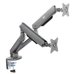 Uchwyt na dwa monitory NanoRS RS166 gamingowy , podświetlenie LED RGB, 17-32