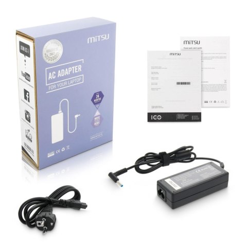 Zasilacz sieciowy Mitsu 19.5V 3.33A (4.5x3.0 pin) do notebooka HP Zasilacz sieciowy Mitsu 19.5V 3.33A (4.5x3.0 pin) do notebooka HP