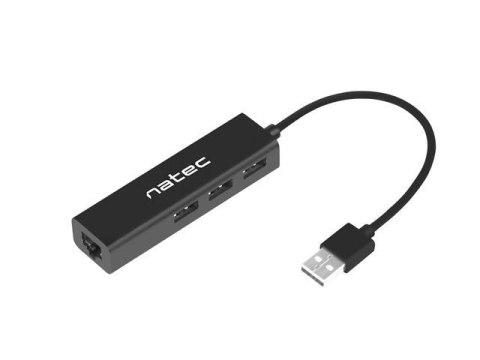 Hub USB Natec 3x USB 2.0 + RJ45 Dragonfly czarny Hub USB Natec 3x USB 2.0 + RJ45 Dragonfly czarny
