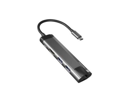 Stacja dokująca USB Natec Fowler GO Multiport USB-C PD, 2x USB 3.0, HDMI 4K, RJ45, USB-C Stacja dokująca USB Natec Fowler GO Multiport USB-C PD, 2x USB 3.0, HDMI 4K, RJ45, USB-C