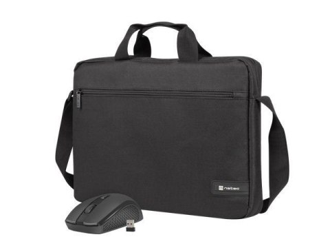 Torba na notebooka Natec Wallaroo 2 Czarna 15,6" + mysz bezprzewodowa Torba na notebooka Natec Wallaroo 2 Czarna 15,6" + mysz bezprzewodowa