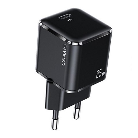 Ładowarka sieciowa Usams T42 mini 25W 1xUSB-C PD 3.0 bez kabla - czarna Ładowarka sieciowa Usams T42 mini 25W 1xUSB-C PD 3.0 bez kabla - czarna