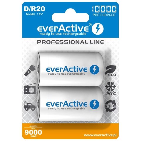 Akumulatorki D/R20 everActive Professional Line 10000 mAh 2 sztuki Akumulatorki D/R20 everActive Professional Line 10000 mAh 2 sztuki