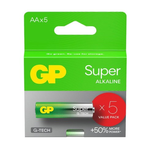 Bateria alkaliczna AA / LR6 GP Super Alkaline G-TECH - 5 sztuk Bateria alkaliczna AA / LR6 GP Super Alkaline G-TECH - 5 sztuk