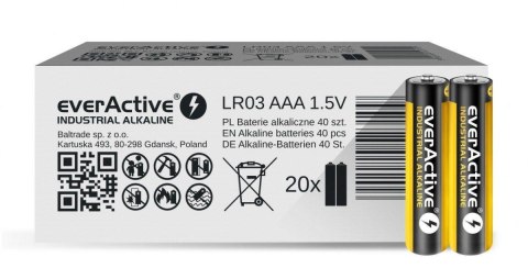 Baterie alkaliczne AAA/LR03 everActive Industrial Alkaline 40 sztuk Baterie alkaliczne AAA/LR03 everActive Industrial Alkaline 40 sztuk