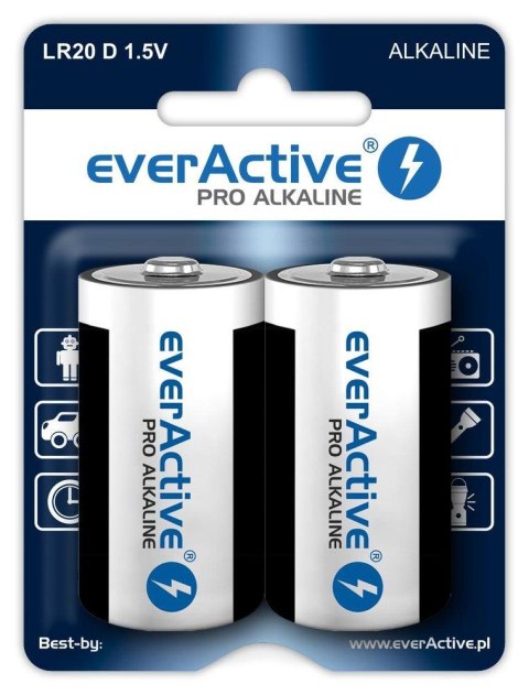 Baterie alkaliczne D/LR20 everActive Pro Alkaline 2 sztuki Baterie alkaliczne D/LR20 everActive Pro Alkaline 2 sztuki