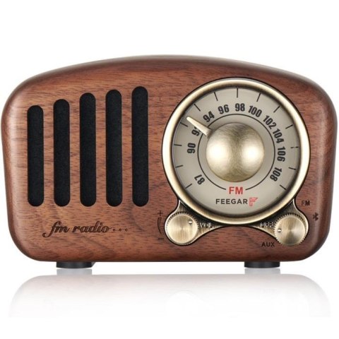 Radio FM z głośnikiem BT Feegar Retro Wooden drewniane Radio FM z głośnikiem BT Feegar Retro Wooden drewniane