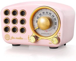 Radio FM z głośnikiem BT Feegar Retro różowe