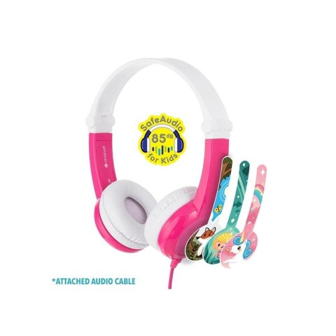Słuchawki z mikrofonem BuddyPhones Connect Pink dla dzieci 85dB Słuchawki z mikrofonem BuddyPhones Connect Pink dla dzieci 85dB