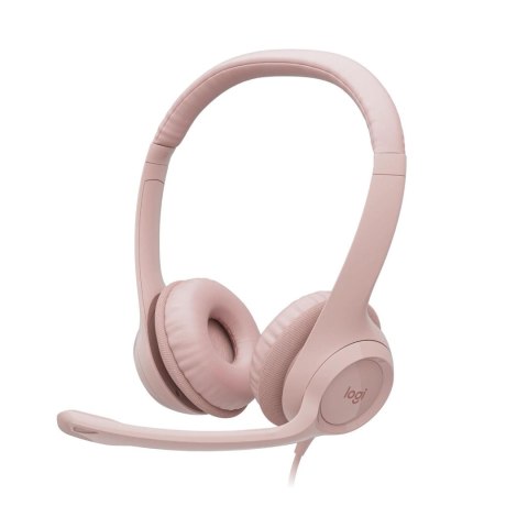 Słuchawki z mikrofonem Logitech H390 USB Computer Headset różowe Słuchawki z mikrofonem Logitech H390 USB Computer Headset różowe