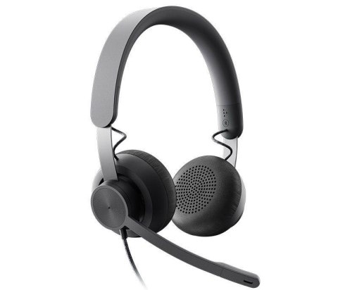 Słuchawki z mikrofonem Logitech Zone Wired czarne + Certyfikat Microsoft Teams Słuchawki z mikrofonem Logitech Zone Wired czarne + Certyfikat Microsoft Teams