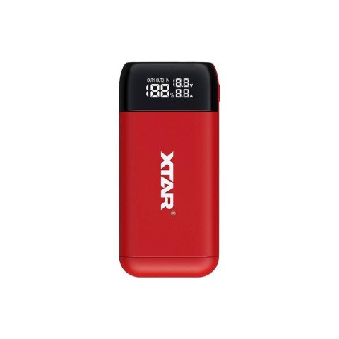 Ładowarka / power bank do akumulatorów cylindrycznych Li-ion 18650 / 20700 / 21700 Xtar PB2S czerwony Ładowarka / power bank do akumulatorów cylindrycznych Li-ion 18650 / 20700 / 21700 Xtar PB2S czerwony