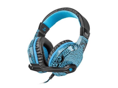 Słuchawki z mikrofonem Fury Hellcat LED Gaming czarno-niebieskie Słuchawki z mikrofonem Fury Hellcat LED Gaming czarno-niebieskie