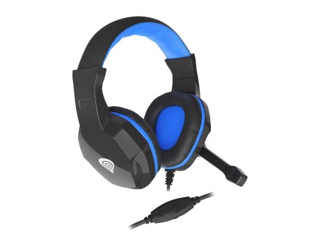 Słuchawki z mikrofonem Genesis Argon 100 Gaming czarno-niebieskie Słuchawki z mikrofonem Genesis Argon 100 Gaming czarno-niebieskie