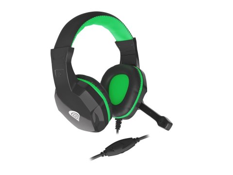 Słuchawki z mikrofonem Genesis Argon 100 Gaming czarno-zielone Słuchawki z mikrofonem Genesis Argon 100 Gaming czarno-zielone