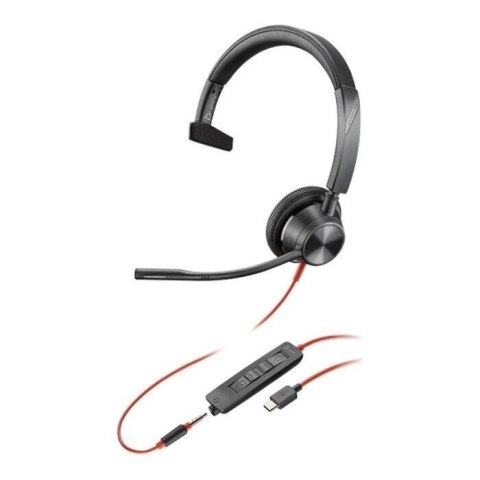 Słuchawki z mikrofonem Poly Blackwire 3315 BW3315 USB-C czarne Słuchawki z mikrofonem Poly Blackwire 3315 BW3315 USB-C czarne