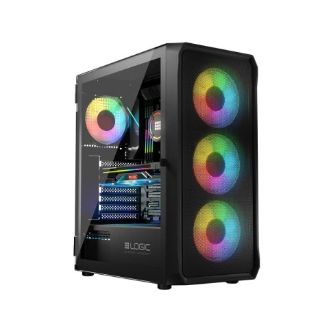 Obudowa LOGIC PORTOS ARGB MIDI USB 3.0 Black Obudowa LOGIC PORTOS ARGB MIDI USB 3.0 Black