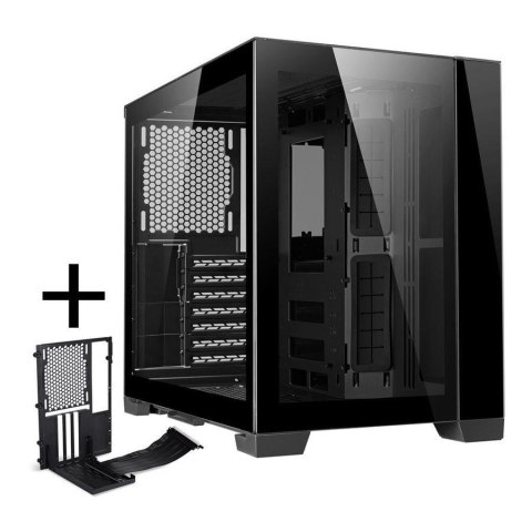Obudowa Lian Li O11D MINI-X ATX Midi Tower bez zasilacza z oknem czarna + Mini Riser Card Obudowa Lian Li O11D MINI-X ATX Midi Tower bez zasilacza z oknem czarna + Mini Riser Card