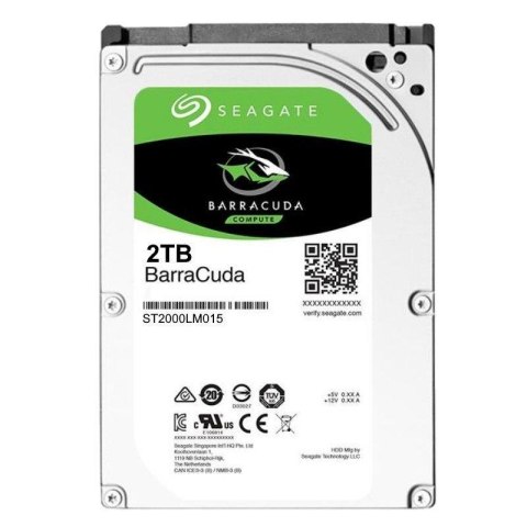Dysk SEAGATE BarraCuda® ST2000LM015 2TB 2.5" 5400 128MB SATA III Dysk SEAGATE BarraCuda® ST2000LM015 2TB 2.5" 5400 128MB SATA III