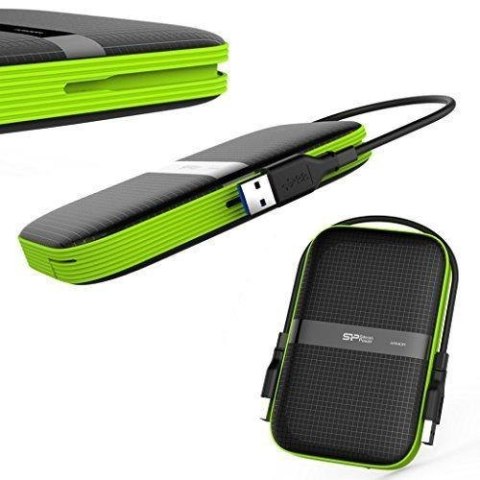 Dysk zewnętrzny Silicon Power ARMOR A60 1TB 2,5" USB 3.0 BLACK-GREEN/PANCERNY wstrząso/pyło i wodoodporny IPX4 Dysk zewnętrzny Silicon Power ARMOR A60 1TB 2,5" USB 3.0 BLACK-GREEN/PANCERNY wstrząso/pyło i wodoodporny IPX4