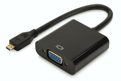 Adapter audio-video DIGITUS microHDMI typ D do VGA, FHD, 3.5mm MiniJack Adapter audio-video DIGITUS microHDMI typ D do VGA, FHD, 3.5mm MiniJack