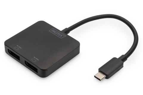 Hub/Koncentrator DIGITUS 2-portowy USB Typ C/2x DisplayPort 4K/60Hz HDR HDCP 2.2 MST Hub/Koncentrator DIGITUS 2-portowy USB Typ C/2x DisplayPort 4K/60Hz HDR HDCP 2.2 MST