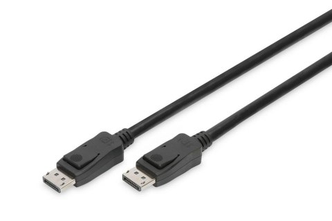 Kabel DIGITUS DisplayPort z zatrzaskami 8K 30Hz UHD Typ DP/DP M/M czarny 5m Kabel DIGITUS DisplayPort z zatrzaskami 8K 30Hz UHD Typ DP/DP M/M czarny 5m