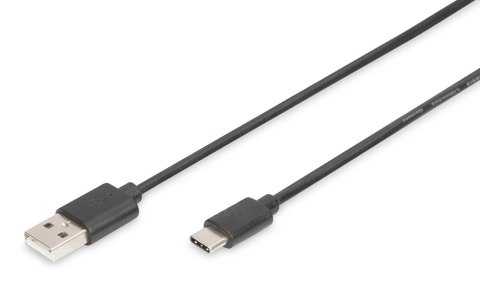 Kabel DIGITUS USB 2.0 HighSpeed Typ USB A/C M/M czarny 1.0m Kabel DIGITUS USB 2.0 HighSpeed Typ USB A/C M/M czarny 1.0m