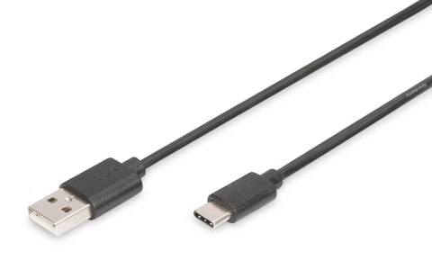 Kabel DIGITUS USB 2.0 HighSpeed Typ USB A/C M/M czarny 1.8m Kabel DIGITUS USB 2.0 HighSpeed Typ USB A/C M/M czarny 1.8m
