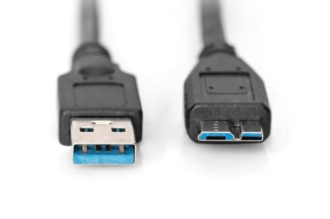 Kabel DIGITUS USB 3.1 Gen.1 SuperSpeed 5Gbps Typ USB A/microB M/M czarny 1m Kabel DIGITUS USB 3.1 Gen.1 SuperSpeed 5Gbps Typ USB A/microB M/M czarny 1m