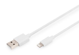 Kabel DIGITUS do transmisji danych/ładowania USB-A/Lightning MFI 2m biały