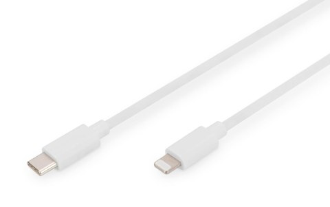 Kabel DIGITUS do transmisji danych/ładowania USB-C/Lightning MFI 2m biały