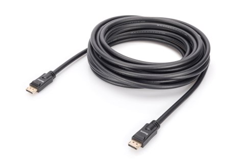 Kabel DisplayPort DIGITUS z zatrzaskami 4K 60Hz UHD Typ DP/DP M/M czarny 10m Kabel DisplayPort DIGITUS z zatrzaskami 4K 60Hz UHD Typ DP/DP M/M czarny 10m