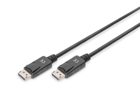 Kabel DisplayPort DIGITUS z zatrzaskami 4K 60Hz UHD Typ DP/DP M/M czarny 2m Kabel DisplayPort DIGITUS z zatrzaskami 4K 60Hz UHD Typ DP/DP M/M czarny 2m