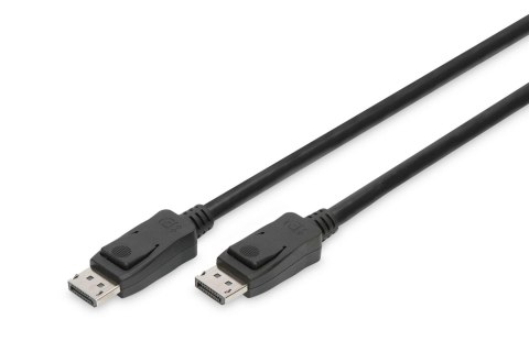 Kabel DisplayPort DIGITUS z zatrzaskami 8K 30Hz UHD Typ DP/DP M/M czarny 1m Kabel DisplayPort DIGITUS z zatrzaskami 8K 30Hz UHD Typ DP/DP M/M czarny 1m