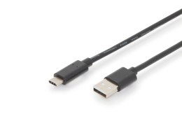 Kabel USB 2.0 DIGITUS HighSpeed Typ USB C/A M/M czarny 3m