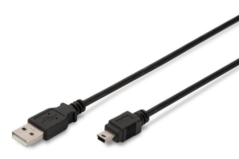 Kabel USB DIGITUS 2.0 A/M - mini B/M, 1,8m czarny Kabel USB DIGITUS 2.0 A/M - mini B/M, 1,8m czarny