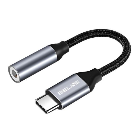 Kabel adapter Beline USB-C/Jack 3,5mm DAC czarny Kabel adapter Beline USB-C/Jack 3,5mm DAC czarny