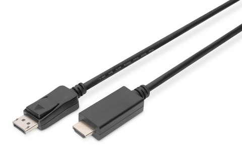 Kabel adapter DIGITUS DisplayPort 1.2 4K 60Hz UHD Typ DP/HDMI A M/M czarny 1m Kabel adapter DIGITUS DisplayPort 1.2 4K 60Hz UHD Typ DP/HDMI A M/M czarny 1m